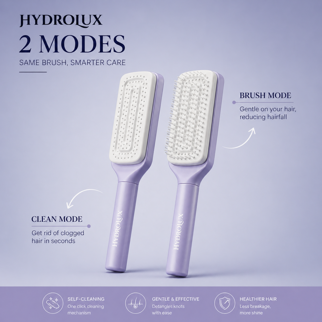 Self-Cleaning Hairbrush