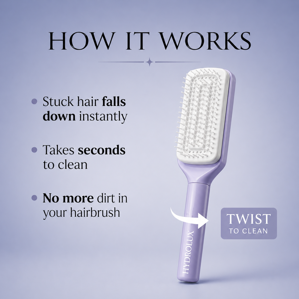 Self-Cleaning Hairbrush